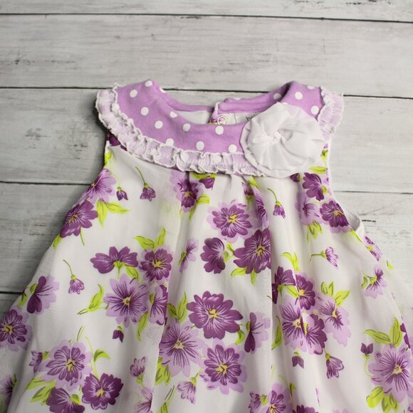 Baby Essentials Girl's Summer Bubble Romper Size 12 Months Floral - Picture 4 of 5